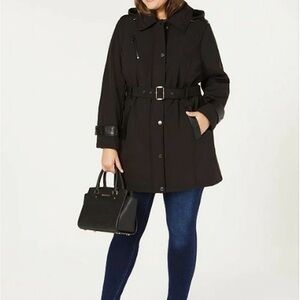MICHAEL Michael Kors Black Belted Trench Coat
